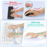 white Cloud Wrist Rest Keyboard And Mouse Set with PU Leather Memory Foam For Computer and Laptop - Cute Arm Rest for Palm Support white Cloud Wrist Rest Keyboard And Mouse Set with PU Leather Memory Foam For Computer and Laptop - Cute Arm Rest for Palm Support