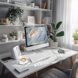 white Cloud Wrist Rest Keyboard And Mouse Set with PU Leather Memory Foam For Computer and Laptop - Cute Arm Rest for Palm Support white Cloud Wrist Rest Keyboard And Mouse Set with PU Leather Memory Foam For Computer and Laptop - Cute Arm Rest for Palm Support