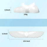 white Angel Wing Cloud Keyboard Wrist Rest With Soft Leather Memory Foam Keyboard Wrist Support for Pain Relief