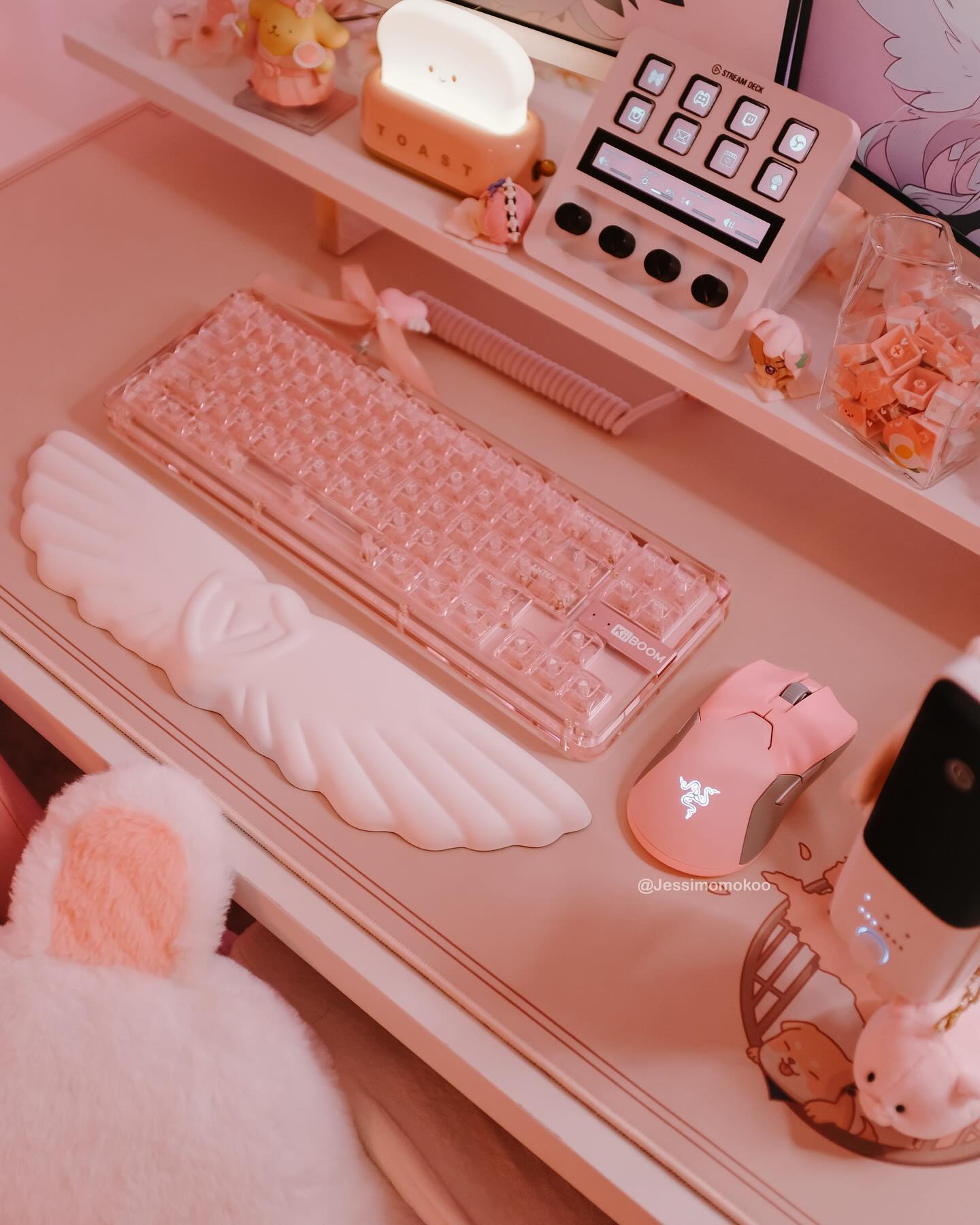 Angel Wing Cloud Keyboard Wrist Rest With Soft Leather Memory Foam Keyboard Wrist Support for Pain Relief