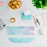 blue Angel Wing Cloud Keyboard Wrist Rest With Soft Leather Memory Foam Keyboard Wrist Support for Pain Relief