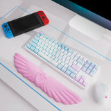 pink Angel Wing Cloud Keyboard Wrist Rest With Soft Leather Memory Foam Keyboard Wrist Support for Pain Relief