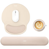 apricot Gel Memory Foam Ergonomic Wrist Rest Set for Keyboard & Mouse – Apricot Curved Support, Non-Slip Base & Coaster (Office & Gaming)
