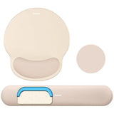 apricot Gel Memory Foam Ergonomic Wrist Rest Set for Keyboard & Mouse – Apricot Curved Support, Non-Slip Base & Coaster (Office & Gaming)