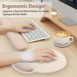 apricot Gel Memory Foam Ergonomic Wrist Rest Set for Keyboard & Mouse – Apricot Curved Support, Non-Slip Base & Coaster (Office & Gaming)