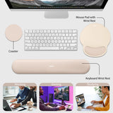 apricot Gel Memory Foam Ergonomic Wrist Rest Set for Keyboard & Mouse – Apricot Curved Support, Non-Slip Base & Coaster (Office & Gaming)