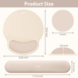 apricot Gel Memory Foam Ergonomic Wrist Rest Set for Keyboard & Mouse – Apricot Curved Support, Non-Slip Base & Coaster (Office & Gaming)