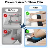 black Memory Foam L-Shaped Elbow Rest for Desk Edge – Ergonomic Arm & Forearm Support, Non-Slip (2-Pack)
