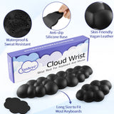 black Cloud Tenkeyless / Full Size Wrist Rest Set - Cute PU Leather Palm Support for Laptop and Desktop Use