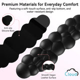 black Cute 4-in-1 Ergonomic Cloud Wrist Rest Set – Memory Foam PU Leather for Laptop & Computer with Pain Relief and Anti-Slip Comfort