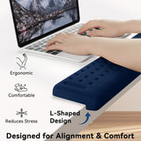 blue Memory Foam L-Shaped Elbow Rest for Desk Edge – Ergonomic Arm & Forearm Support, Non-Slip (2-Pack)