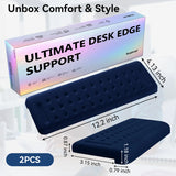 blue Memory Foam L-Shaped Elbow Rest for Desk Edge – Ergonomic Arm & Forearm Support, Non-Slip (2-Pack)