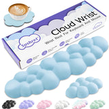 blue Cloud Tenkeyless / Full Size Wrist Rest Set - Cute PU Leather Palm Support for Laptop and Desktop Use