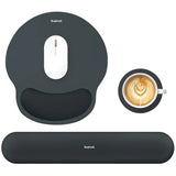 charcoal Gel Memory Foam Ergonomic Wrist Rest Set for Keyboard & Mouse – Apricot Curved Support, Non-Slip Base & Coaster (Office & Gaming)