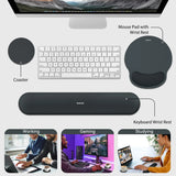 charcoal Gel Memory Foam Ergonomic Wrist Rest Set for Keyboard & Mouse – Apricot Curved Support, Non-Slip Base & Coaster (Office & Gaming)