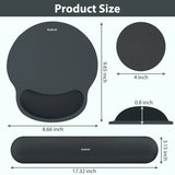 charcoal Gel Memory Foam Ergonomic Wrist Rest Set for Keyboard & Mouse – Apricot Curved Support, Non-Slip Base & Coaster (Office & Gaming)