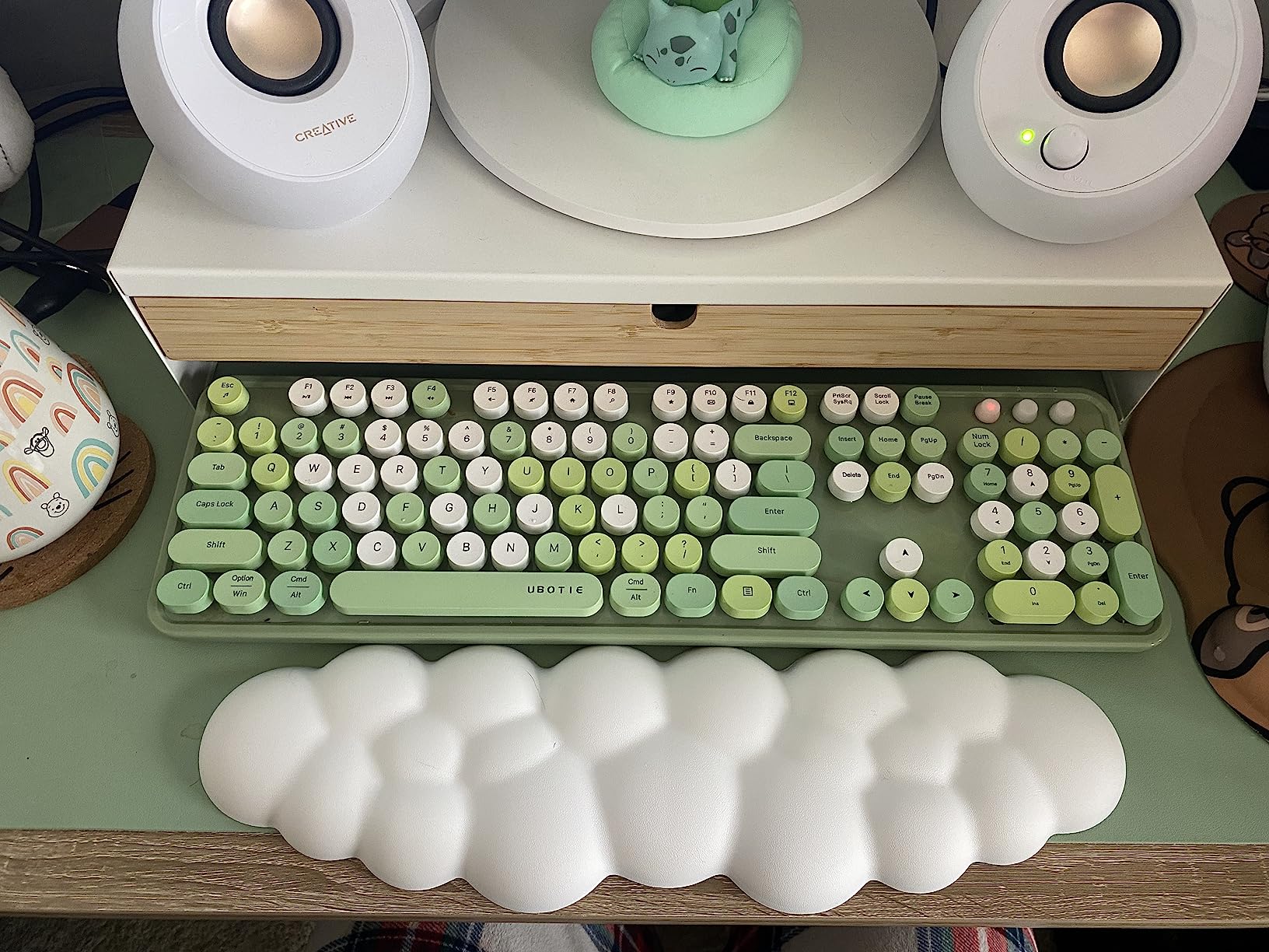 Cloud Keyboard Wrist Rest with PU Leather Memory Foam For Computer and Laptop - Cute Arm Rest for Palm Support
