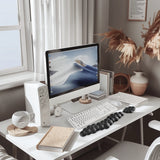 black Cloud Wrist Rest Keyboard And Mouse Set with PU Leather Memory Foam For Computer and Laptop - Cute Arm Rest for Palm Support