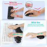 black Cloud Wrist Rest Keyboard And Mouse Set with PU Leather Memory Foam For Computer and Laptop - Cute Arm Rest for Palm Support