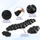 black Cloud Wrist Rest Keyboard And Mouse Set with PU Leather Memory Foam For Computer and Laptop - Cute Arm Rest for Palm Support