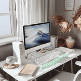light green Cloud Wrist Rest Keyboard And Mouse Set with PU Leather Memory Foam For Computer and Laptop - Cute Arm Rest for Palm Support