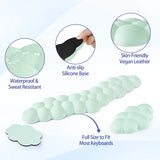 light green Cloud Wrist Rest Keyboard And Mouse Set with PU Leather Memory Foam For Computer and Laptop - Cute Arm Rest for Palm Support