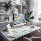light green Cloud Wrist Rest Keyboard And Mouse Set with PU Leather Memory Foam For Computer and Laptop - Cute Arm Rest for Palm Support