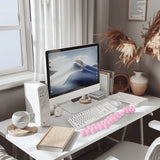 pink Cloud Wrist Rest Keyboard And Mouse Set with PU Leather Memory Foam For Computer and Laptop - Cute Arm Rest for Palm Support