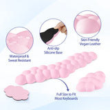 pink Cloud Wrist Rest Keyboard And Mouse Set with PU Leather Memory Foam For Computer and Laptop - Cute Arm Rest for Palm Support