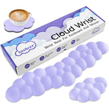 purple Cloud Wrist Rest Keyboard And Mouse Set with PU Leather Memory Foam For Computer and Laptop - Cute Arm Rest for Palm Support