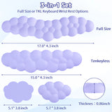 purple Cloud Wrist Rest Keyboard And Mouse Set with PU Leather Memory Foam For Computer and Laptop - Cute Arm Rest for Palm Support