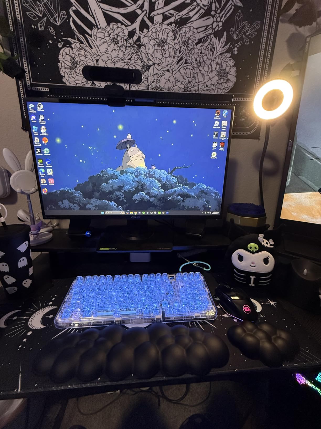 Cloud Wrist Rest Keyboard And Mouse Set with PU Leather Memory Foam For Computer and Laptop - Cute Arm Rest for Palm Support
