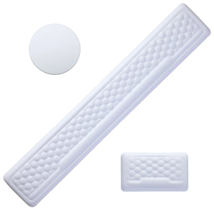 White leather Ergonomic Mouse Pad and Keyboard Wrist Rest Set with Coaster with Memory Foam For Computer and Laptop - Message Beads Carpal Tunnel Wrist Support