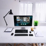 black fabric Ergonomic Mouse Pad and Keyboard Wrist Rest Set with Coaster with Memory Foam For Computer and Laptop - Message Beads Carpal Tunnel Wrist Support