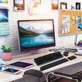 black fabric Ergonomic Mouse Pad and Keyboard Wrist Rest Set with Coaster with Memory Foam For Computer and Laptop - Message Beads Carpal Tunnel Wrist Support