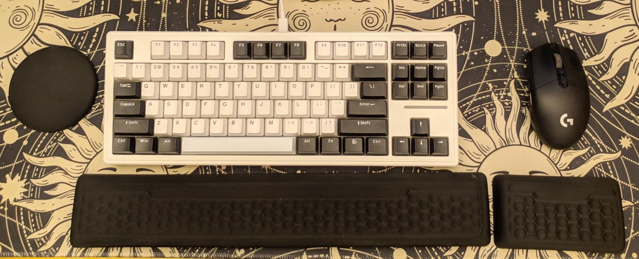 Ergonomic Mouse Pad and Keyboard Wrist Rest Set with Coaster with Memory Foam For Computer and Laptop - Message Beads Carpal Tunnel Wrist Support