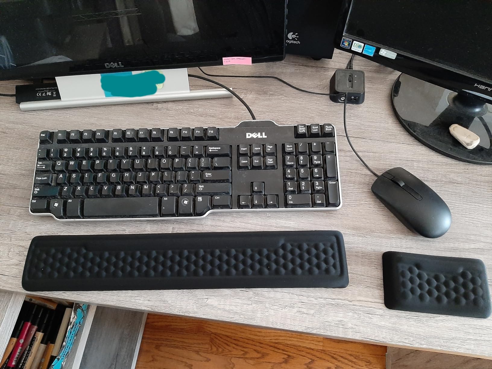 Ergonomic Mouse Pad and Keyboard Wrist Rest Set with Coaster with Memory Foam For Computer and Laptop - Message Beads Carpal Tunnel Wrist Support