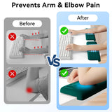 green Memory Foam L-Shaped Elbow Rest for Desk Edge – Ergonomic Arm & Forearm Support, Non-Slip (2-Pack)