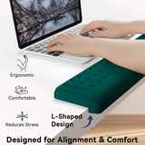 green Memory Foam L-Shaped Elbow Rest for Desk Edge – Ergonomic Arm & Forearm Support, Non-Slip (2-Pack)