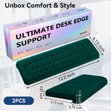 green Memory Foam L-Shaped Elbow Rest for Desk Edge – Ergonomic Arm & Forearm Support, Non-Slip (2-Pack)