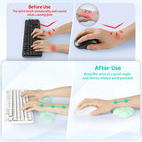 light green Cloud Tenkeyless / Full Size Wrist Rest Set - Cute PU Leather Palm Support for Laptop and Desktop Use
