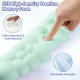 light green Cloud Tenkeyless / Full Size Wrist Rest Set - Cute PU Leather Palm Support for Laptop and Desktop Use