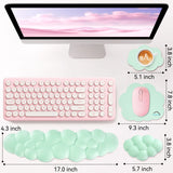 light green Cute 4-in-1 Ergonomic Cloud Wrist Rest Set – Memory Foam PU Leather for Laptop & Computer with Pain Relief and Anti-Slip Comfort