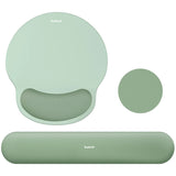 green Gel Memory Foam Ergonomic Wrist Rest Set for Keyboard & Mouse – Apricot Curved Support, Non-Slip Base & Coaster (Office & Gaming)