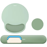 green Gel Memory Foam Ergonomic Wrist Rest Set for Keyboard & Mouse – Apricot Curved Support, Non-Slip Base & Coaster (Office & Gaming)