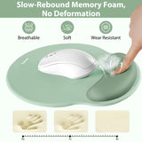 green Gel Memory Foam Ergonomic Wrist Rest Set for Keyboard & Mouse – Apricot Curved Support, Non-Slip Base & Coaster (Office & Gaming)