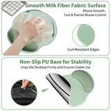 green Gel Memory Foam Ergonomic Wrist Rest Set for Keyboard & Mouse – Apricot Curved Support, Non-Slip Base & Coaster (Office & Gaming)