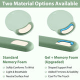 green Gel Memory Foam Ergonomic Wrist Rest Set for Keyboard & Mouse – Apricot Curved Support, Non-Slip Base & Coaster (Office & Gaming)