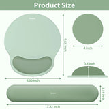 green Gel Memory Foam Ergonomic Wrist Rest Set for Keyboard & Mouse – Apricot Curved Support, Non-Slip Base & Coaster (Office & Gaming)