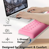 pink Memory Foam L-Shaped Elbow Rest for Desk Edge – Ergonomic Arm & Forearm Support, Non-Slip (2-Pack)